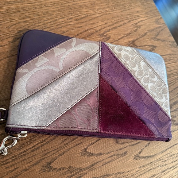 Coach Purple Patchwork Wristlet - Picture 5 of 13